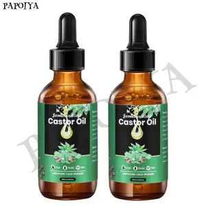 PAPOIYA Jamaican Black Castor Oil 1 Bottle (2 Bottles) Cold Pressed Glass Bottle with Dropper - 2.02 fl.oz & 4.02 fl.oz (Volumes)