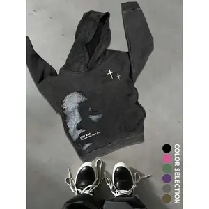 Autumn Boys’ Cotton Hoodie, Fashionable Graphic Print Design, Washed Look, Comfortable Casual Wear, Perfect Gift Idea. bandshop