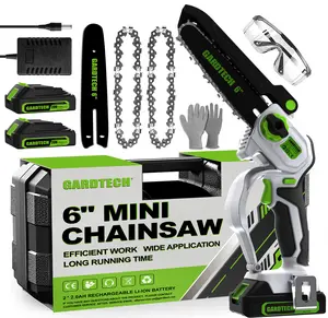 Gardtech Mini Chainsaw Cordless 6 Inch - Portable Electric Chainsaw Cordless Battery Powered, Handheld Small Chain Saw with 2-side Security Lock [Southpaws Friendly] for Wood Cutting, Pruning Branches mini chainsaw，Back to School Gifts
