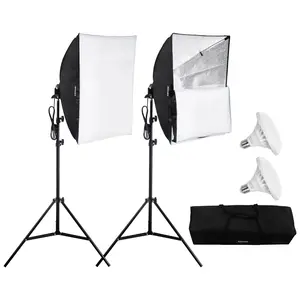 【Summervibes】VEVOR Softbox Lighting Kit 24 in x 24 in 30W 5500K LED Bulbs Adjustable Stand