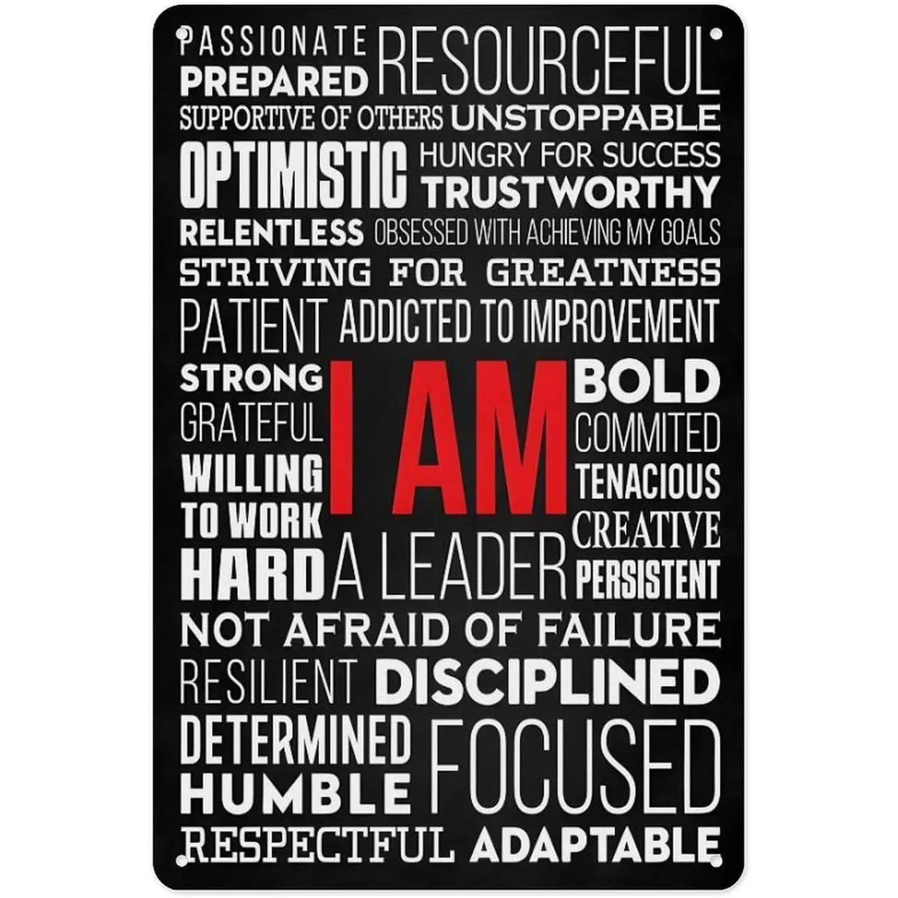 8x12 in Rectangular Lightweight Aluminium Metal Wall Sign - Decorative Daily Indoor Plaque with Funny Motivational Quotes for Home, Office