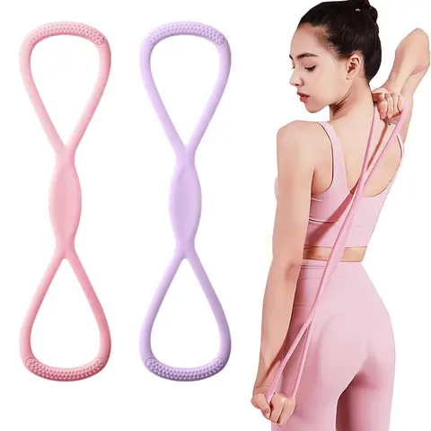 Figure 8 Resistance Bands with Soft Palm Grip Handles - Fitness Training Band for Figure-8 Control, Effective Training, Muscle Strengthening, Quick-Drying, Secure Hold, Home Workout & Yoga