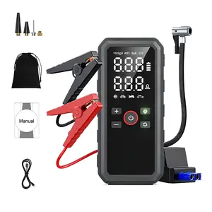Multifunctional Portable Car Jump Starter & 150PSI Tire Inflator, 6000mAh Power Bank, Cordless Air Compressor, Digital Tire Pressure Gauge, Emergency LED Light, USB-C Fast Charging for Cars, Motorcycles, SUV