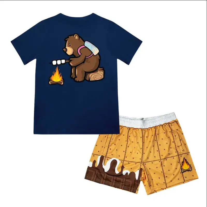 Baseball Lifestyle 101 Campfire Tee & Shorts Set for Youth & Adults | Summer Back to School Baseball Outfit