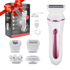 5-in-1 Women's Electric Beauty Instrument with 0.5mm Precision Hair Removal, Shaving, Foot Grinding, Deep Cleaning, and Relaxing Massage for Full-Body Grooming
