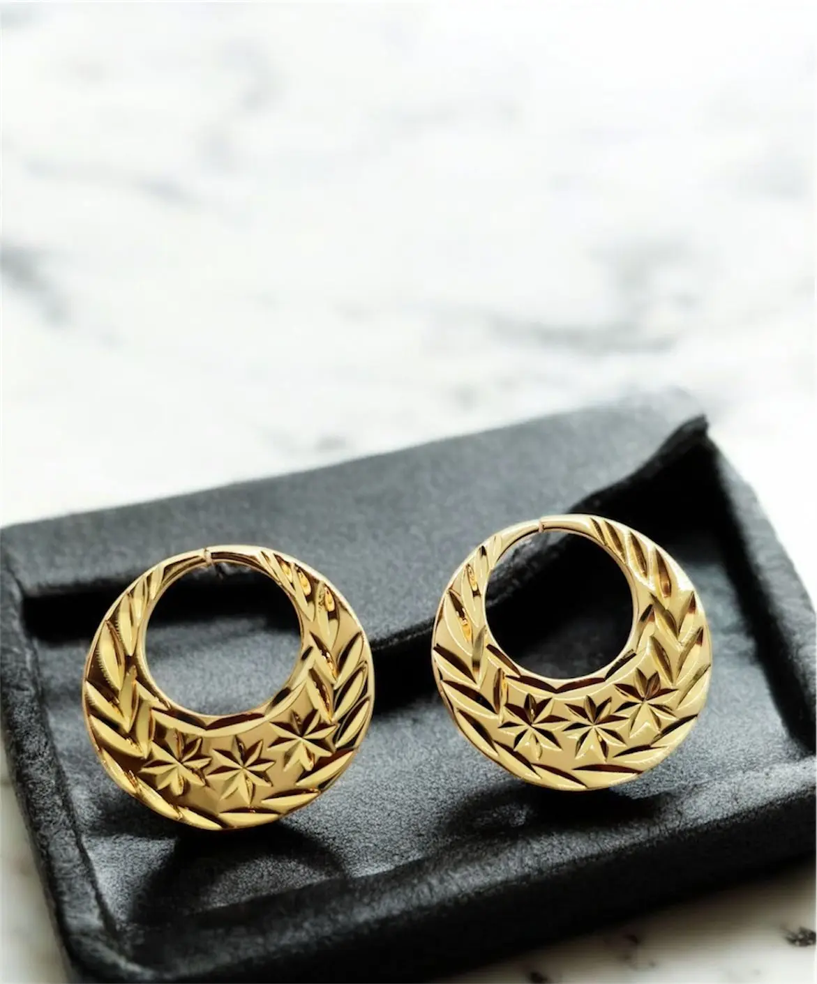 Classic Real Silver 18K PVD Gold Filled Nattiyan Earrings with USA Craftsmanship