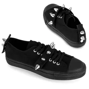 Demonia Men's Deviant-04 Black Canvas Sneakers