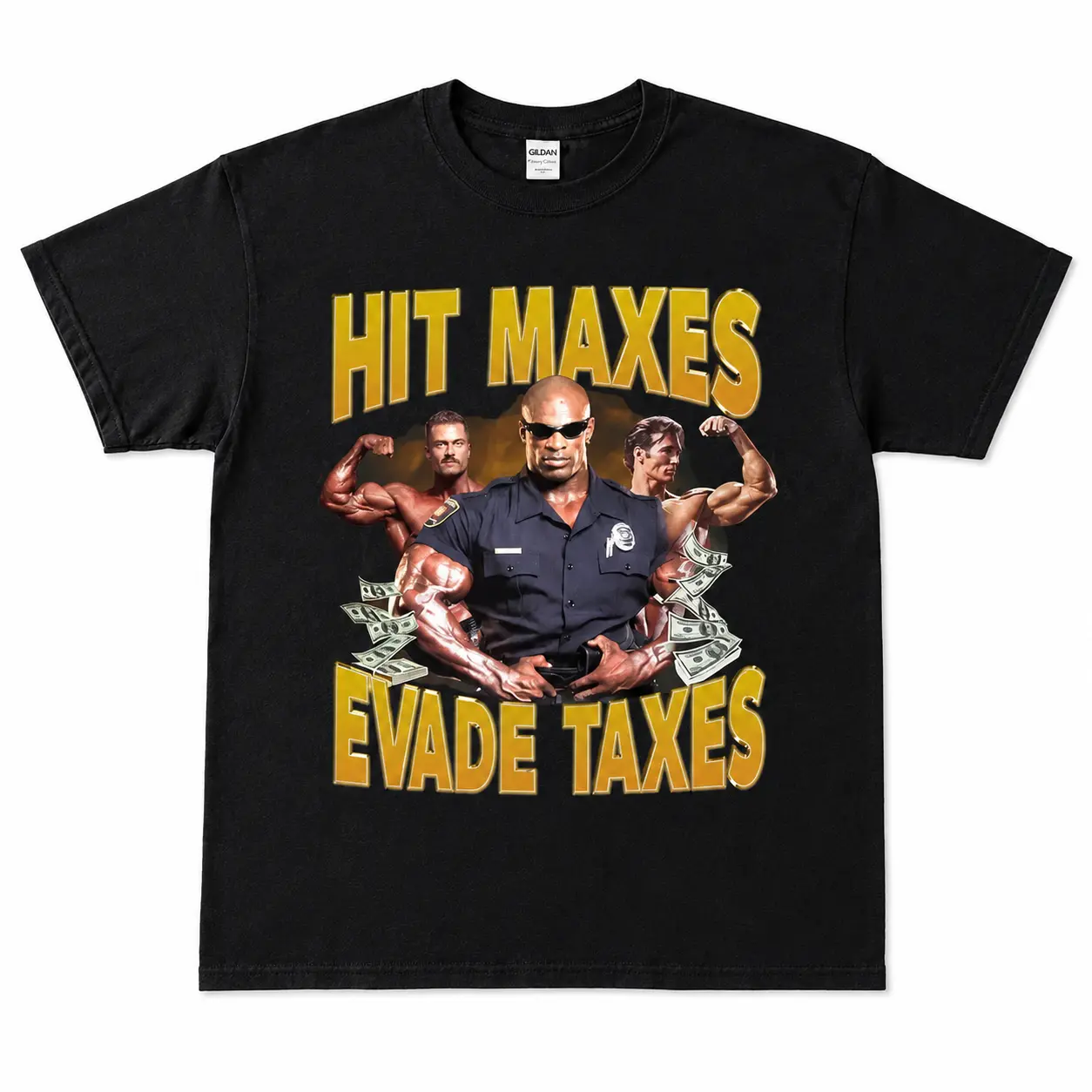 Hit Maxes Evade Taxes Gym Gift T-Shirt Meme For Man, Anabolic Appareal T-Shirt For Gym Rats, Funny Pumpcover WorkouT-Shirt For Bodybuilder Birthday Christmas Cotton Fabric Menswear Top Graphic tshirt funny T Shirt Novelty Tees Casual Streetwear Undershirt