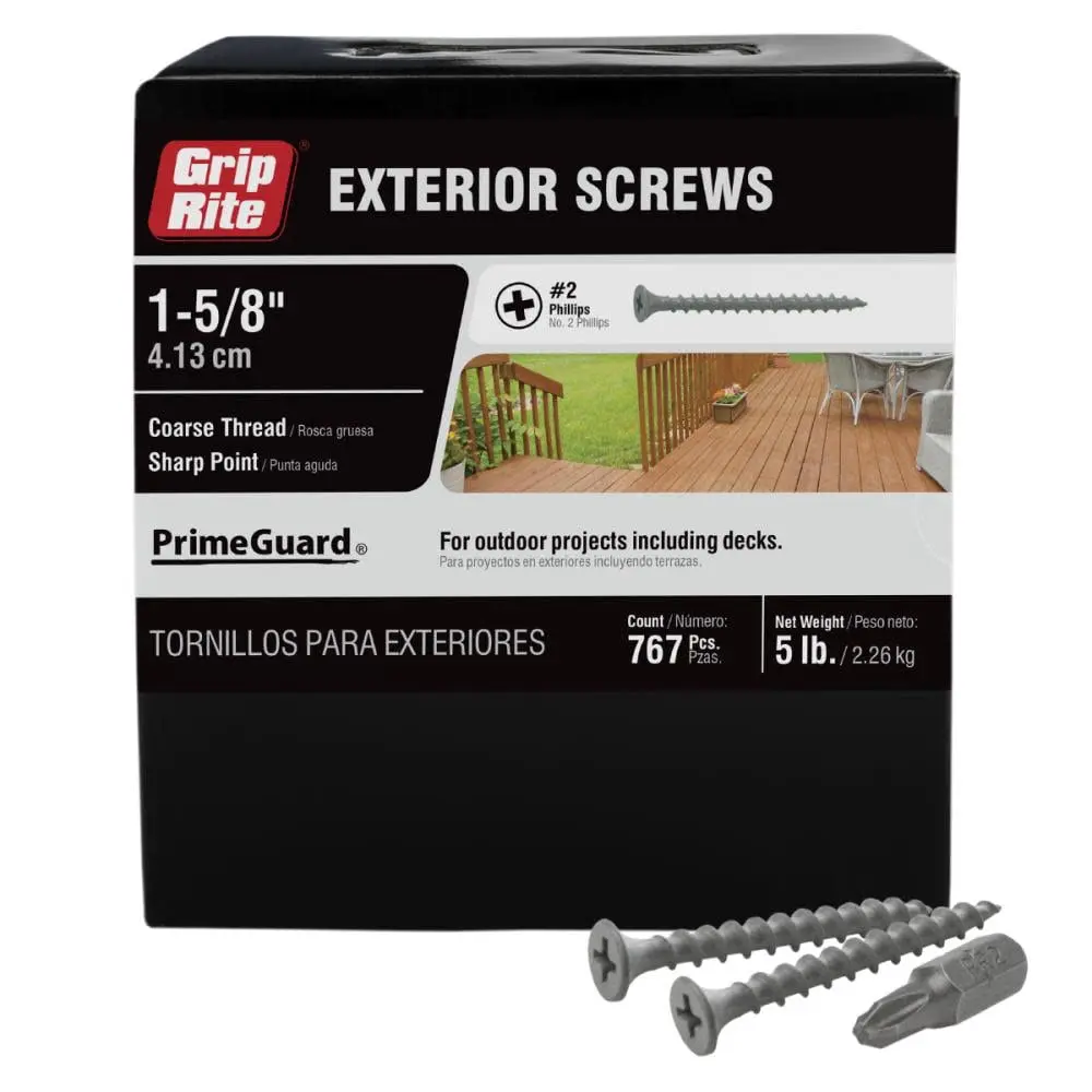 Heavy-Duty Coarse Thread Deck Screws, 6 x 1.62 in., 5 lbs - Fasteners for Treated Wood Decks, Fences, Outdoor Projects