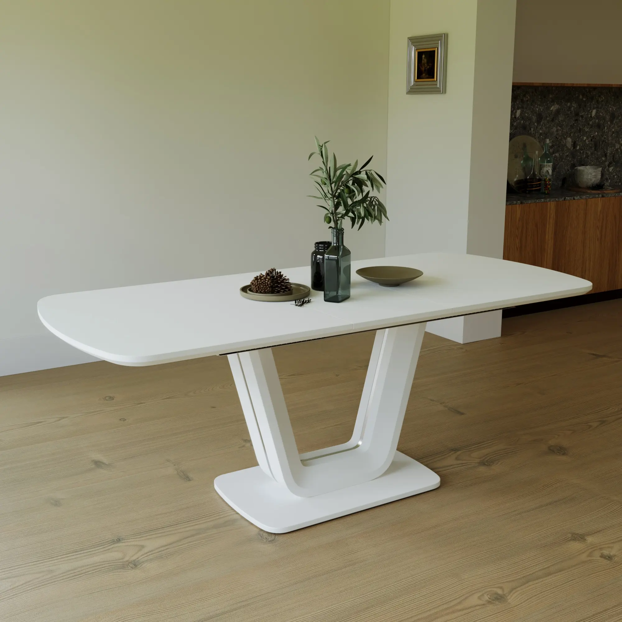 Extendable Dining Table 62.99"-78.74" Drop Leaf Kitchen Table for 6-8 People, Modern Farmhouse MDF Space Saving Table with Sturdy U-Shaped Legs, Grey White for Home Office Apartment