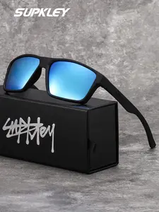 SUPKLEY Classic Men's Trendy Square Sunglasses PC Frame Tac Lenses, Polarized Fishing Daily Commute Photography Travel Sun Protection