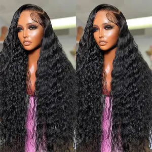 Bling Hair 180 Density Curly Brazilian Human Hair Wig 13x4 HD Lace Frontal Human Hair Glueless Deep Wave 13x6 Transparent Lace Front Wigs