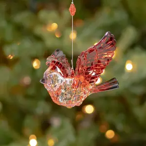 Set of 6 Acrylic 23.5″ Long Three-Piece Cardinal Chain Ornaments in 2 Assorted Colors