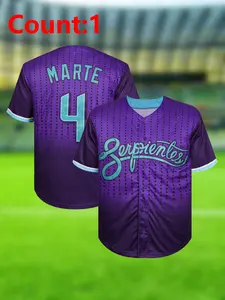 Men's Baseball Jersey, Breathable Short Sleeve Baseball Top for Training & Games, Casual Sportswear for All Seasons, Athletic Tops