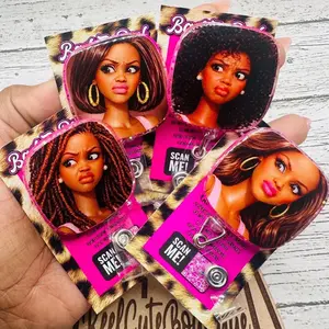 Disgusted Expression Melanin Lady Glitter Badge Reel: Funny Nurse ID Holder