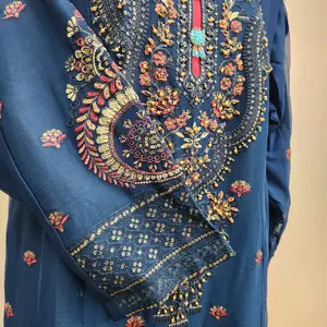 Pakistani chiffon Dress with plazo Suit for Women Luxury Chiffon Dress with Emblishments and Embroidery Party wear
