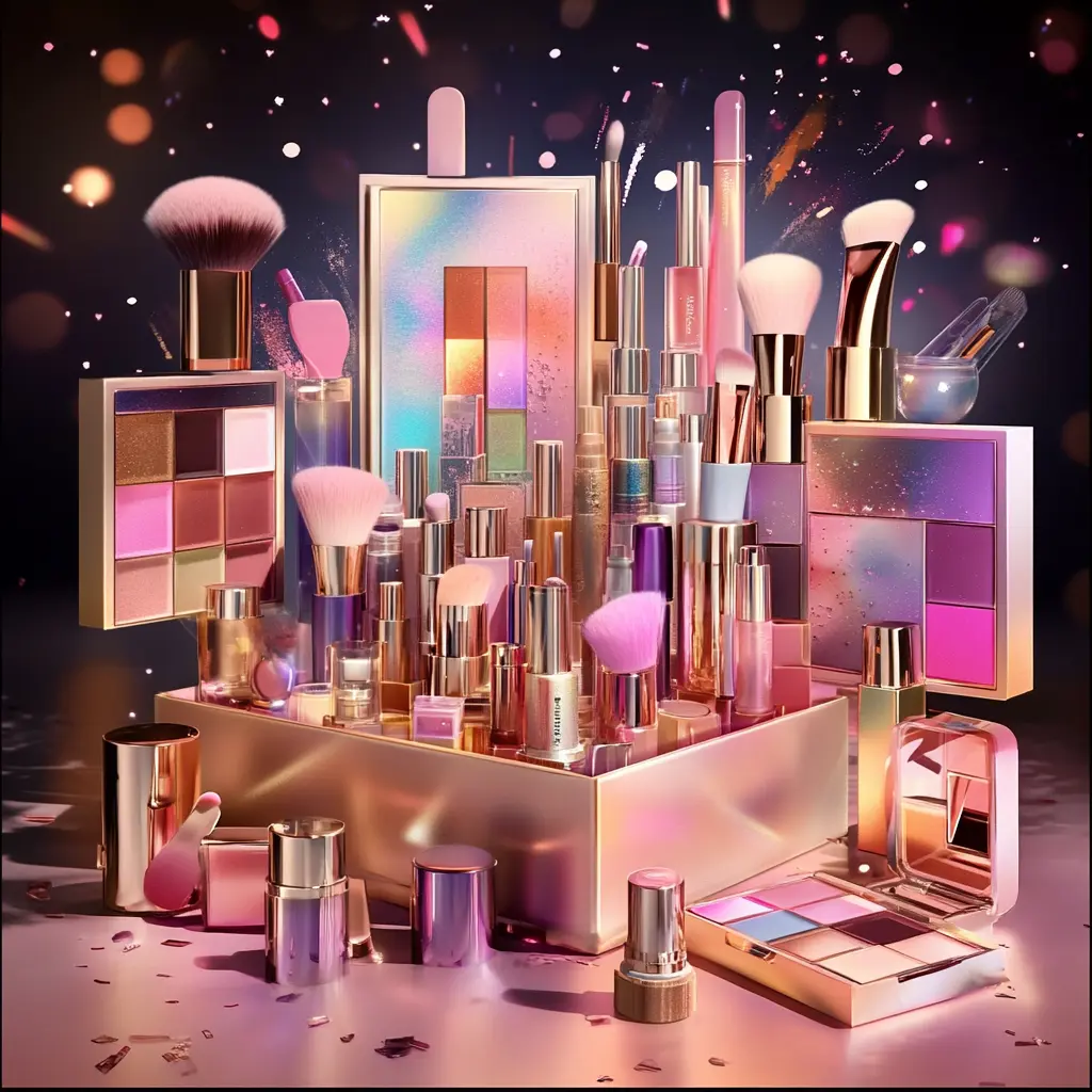 Katie's Beginner 25-Piece Glossy Cosmetic Set - Boxed Daily Makeup Kit Set in Pink Box with Eyeshadow Palettes, Lip Glosses & Eyeliner Pens, Perfect Gift for Women, Boxed Makeup Sets