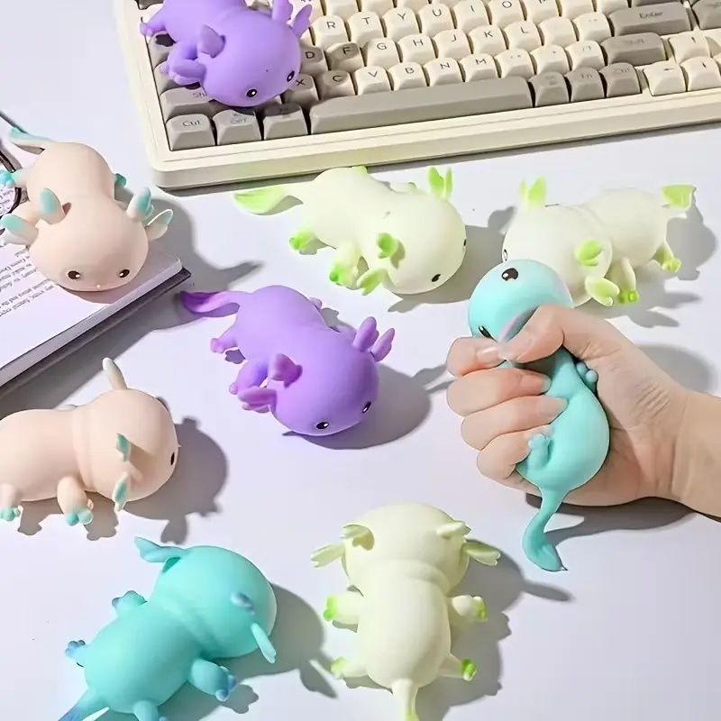 Cute cartoon salamander toy, soft pinch toy, Kawaii squishies, Cute Squishy, squeeze and stretch, party toy gift supplies, bring sensory relaxation and fun, ideal as a classroom reward or holiday gift, for Thanksgiving, Christmas, birthdays