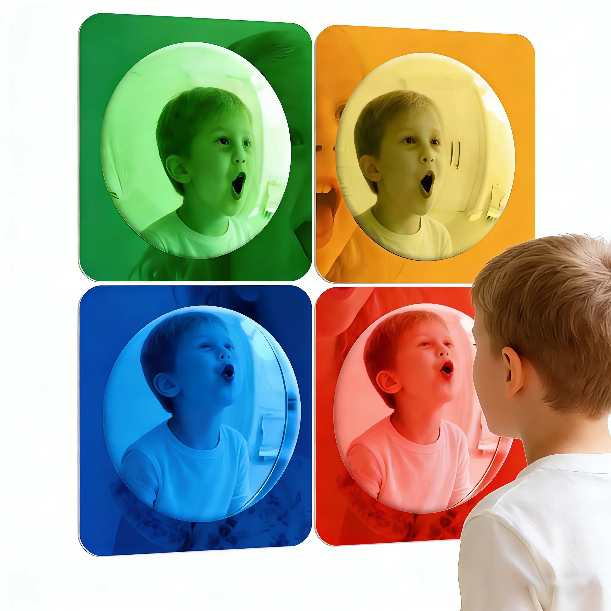 Interactive Acrylic Wall Mirror, Quality Durable Multi-Color Sensory Bubble Mirror for Walls, Decorative Room Decoration, Visual and Tactile Stimulation, Interactive Mirrors