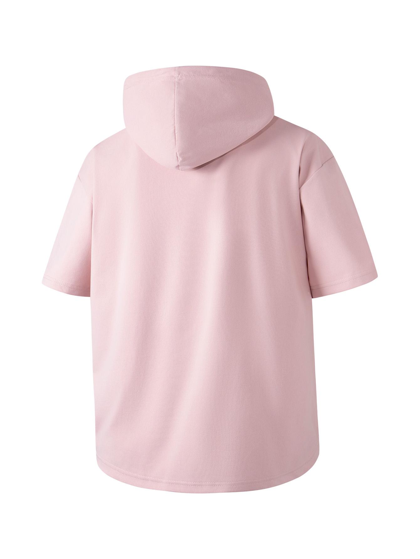 Men’s short-sleeve hoodie, quick-dry ice cool breathable hooded T-shirt, loose-fit casual athletic top for gym workouts and everyday wear