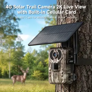 [SummerWins] 4G Solar Game Camera-2K Live Video No WiFi No Power Cord Remote Control IP66 Waterproof | Night Vision | Built-in 4G Data Card Data Refill Required