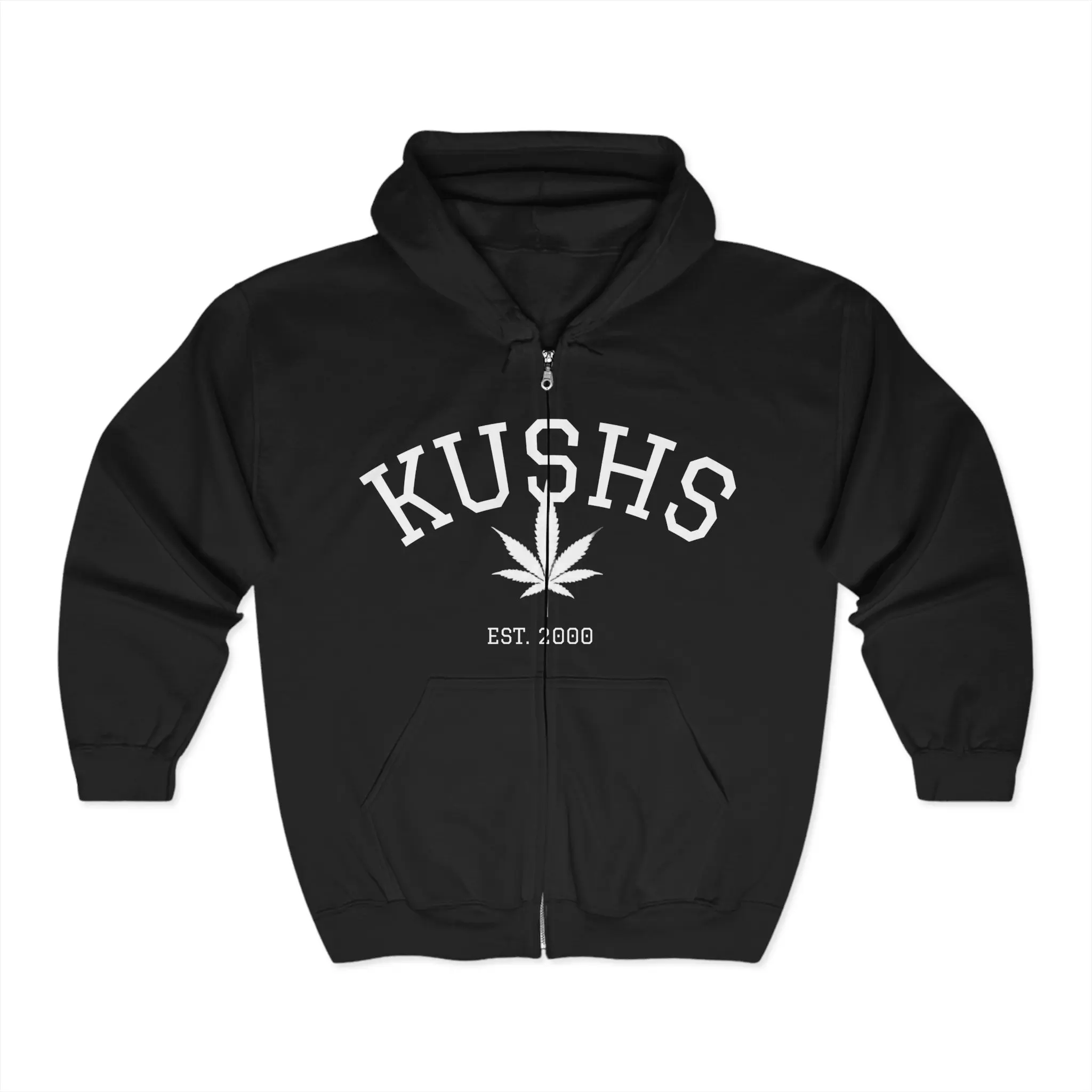 Kush Inspired Full Zip Hoodie, Unisex Cannabis Sweatshirt, Perfect for 420, Gifts for Stoners, Cozy Cannabis Apparel, Chill Vibes Hoodie