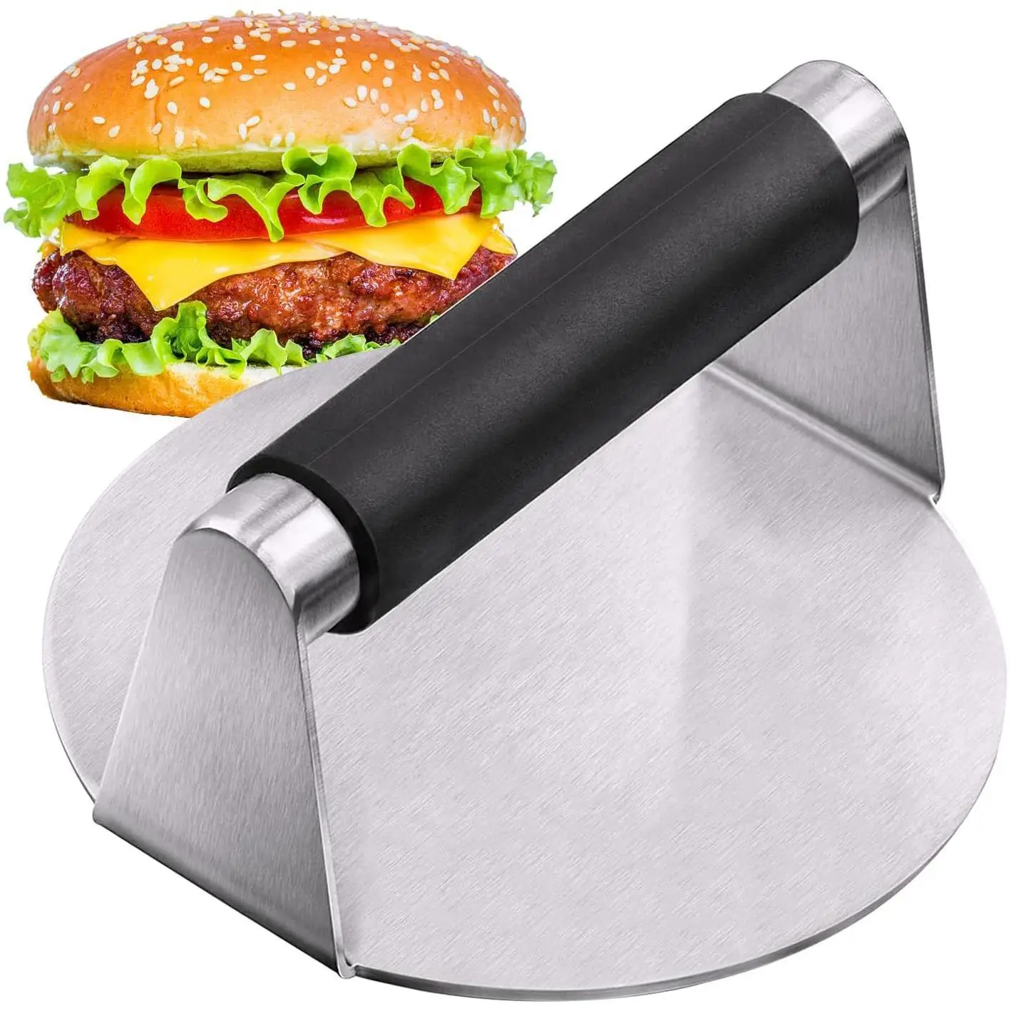 Stainless Steel Burger Press, Hamburger Press Tool, Meat Bacon Grill Tortilla Press, Patty Maker, Barbecue Utensils for Home Kitchen