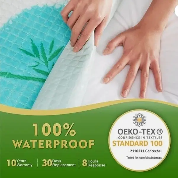 Queen Size Bamboo Mattress Protector Hypoallergenic & Breathable Waterproof Cover