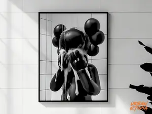 Kaws in Shower Hypbeast Poster - Printable Art for Shower Wall Art, Washroom Wall Decor, Graffiti Kaws Wall Art Gift