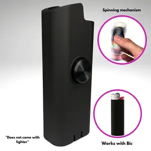 FLKR LYTR Spinning Case for BIC Lighters High-Quality Polypropylene Body Matte Black Spinner Cover Standard LYTRs Only