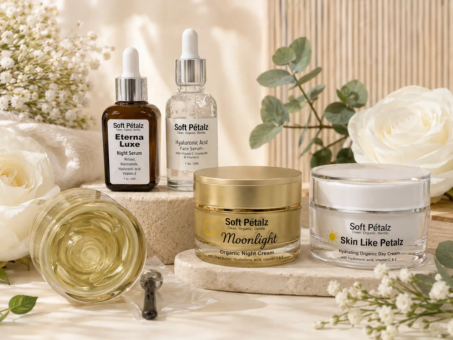 Soft Petalz Skincare Bundle For Skin Repair, Acne, And Anti-Aging