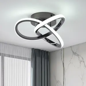 Garwarm Modern Hallway Light,Black Flush Mount Light Fixture,LED Ceiling Light Kitchen Led Lights Fixtures for Foryer Bedroom Garage Bathroom Balcony Corridor Stair Aisle Ceiling Lamp,6000k
