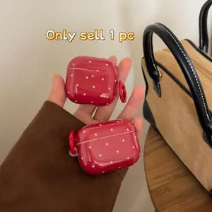 Vintage Deep Polka Dot Ring Earphone Headphones Case for Apple AirPods Pro 3/2/1 & AirPods 4/3/2, Stylish Durable Protective Cover Protection