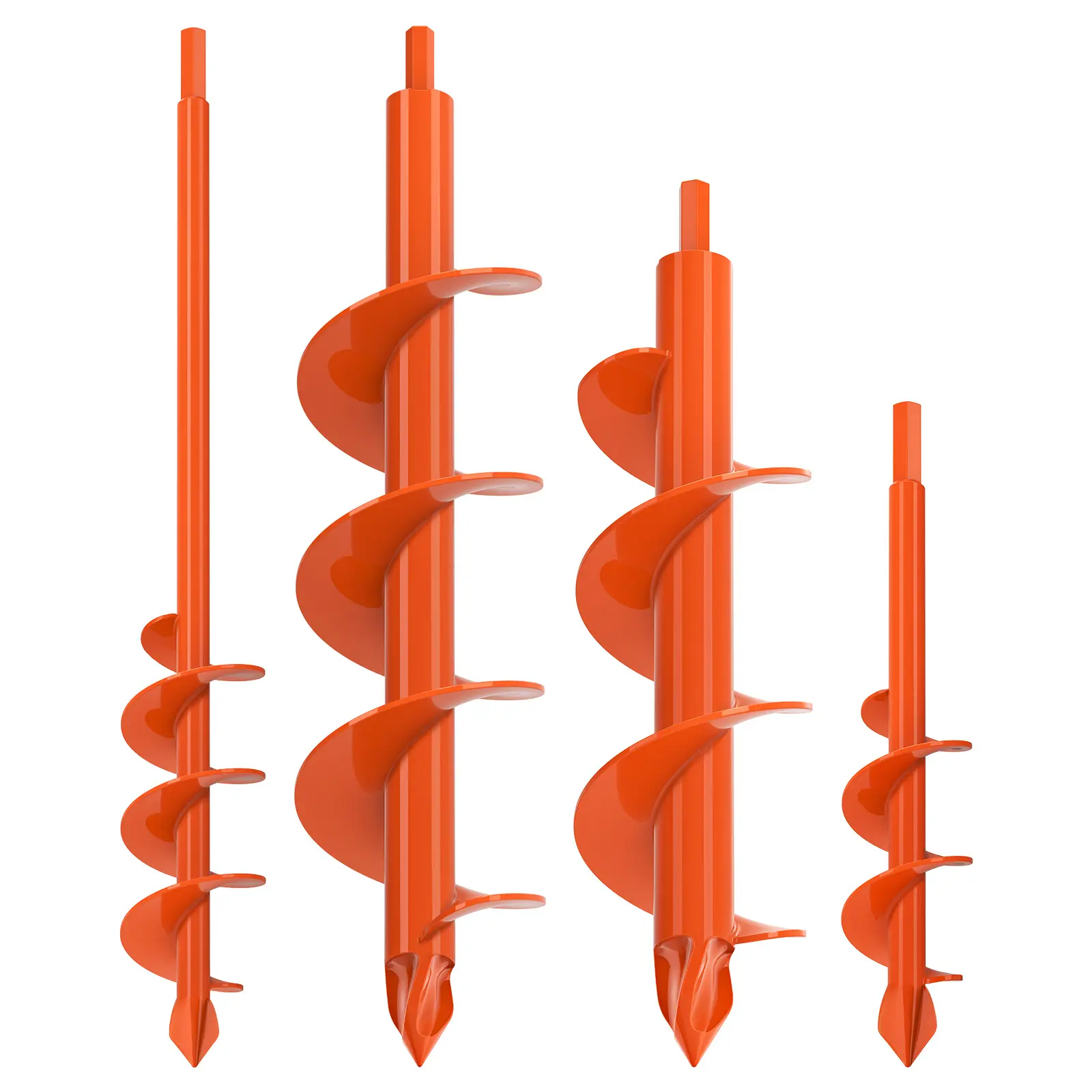 4PCS Garden Auger Drill Bit Set for Planting – Heavy Duty Spiral Hole Digger for Gardening, Fits 3/8" Hex Drive Drill, Bulb Planter Tool Work Yard Power Cordless
