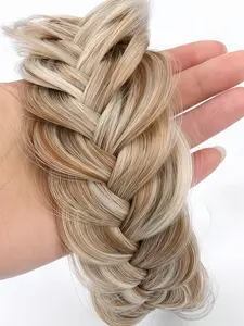 Elegant Braided Headband for Women with Realistic Woven Design Sandy Gold Color High-Elastic Fibers Comfortable All-Day Wear Versatile Accessory for All Seasons