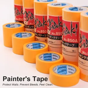 【Multiple Sizes Available / Orange】 Washi Masking Tape – Paint Separation Tape, Coating Masking Film, Water-Resistant & Anti-Penetration, Easy Tear, No Residue