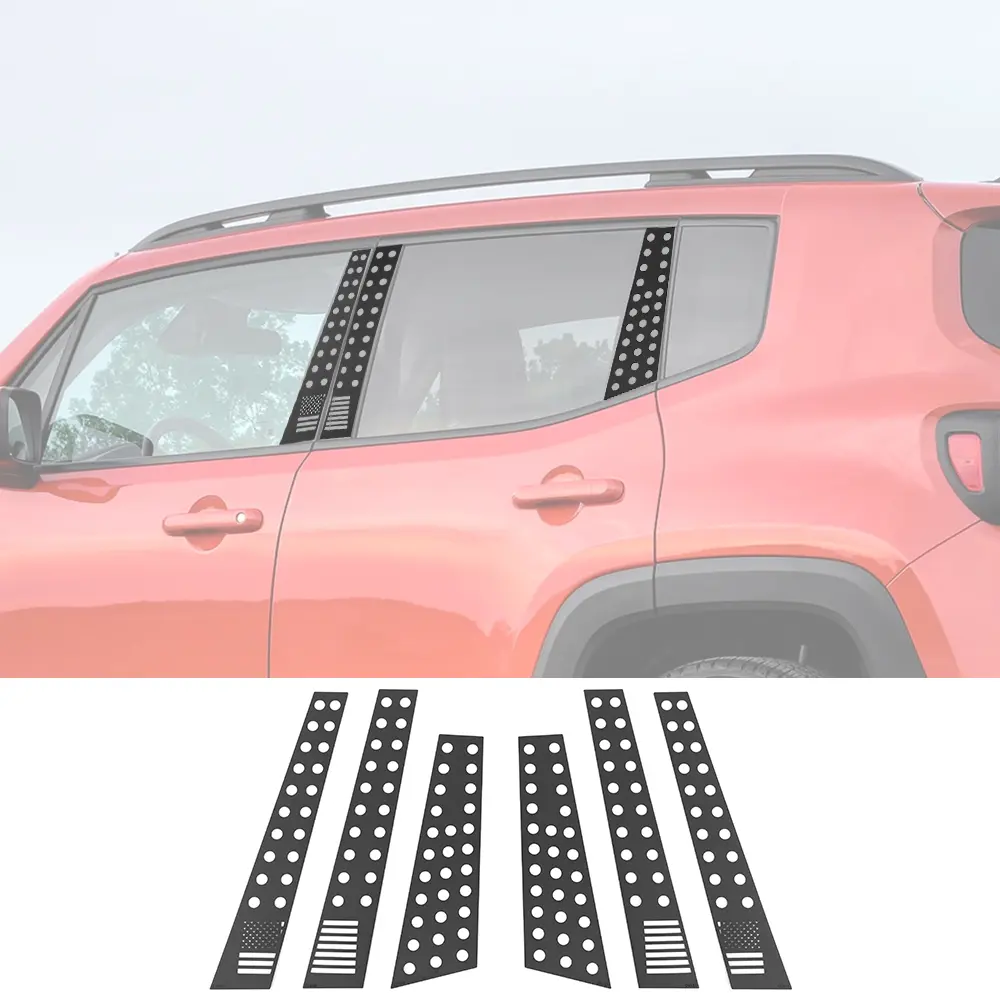 Door Window Middle B Pillar Post Panel Trim Cover for Jeep Renegade 2016+ Car Accessories
