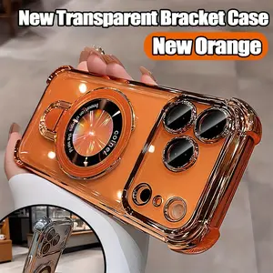 3 PCS[1X Phone Case and 2X Screen Protectors]High-End Magnetic Phone Case Designed for iPhone 17 Pro Max, 17 Pro, 17 Air, 17, 16, 15, 14, 13, 12, And 11 Pro Max, Showcasing a Premium Magnetic Plating Frame And a Stand, Along with Lens
