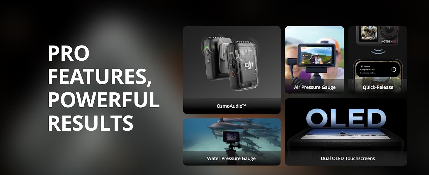 DJI Osmo Action 5 Pro Essential Combo, Waterproof Action Camera with 1/1.3" Sensor, 4K/120fps Video, Subject Tracking, Stabilization, Dual OLED Touchscreens, Ideal for Sports, Vlog