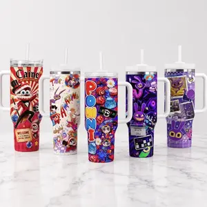 V2 Jax The Amazing Digital Circus Pomni Tumbler 20Oz 40Oz, The Amazing Digital Circus Stainless Steel Insulated Cup With Handle & Straw