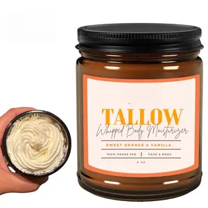 butter body Egyptian Miracles Grass-Fed Beef Tallow Whipped Moisturizer – Sweet Orange Vanilla - r Face and  Large 8 oz Moisturizing Vitamins Gentle Honey Jojoba Repair Restore Scent Sensitive Comfort Moisture Hydrating magic