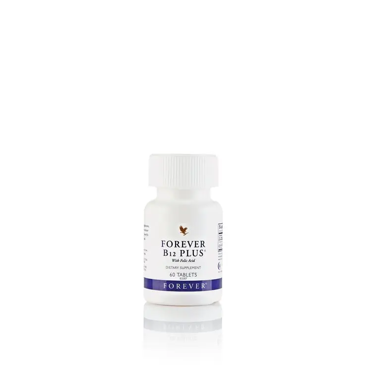 FOREVER B12 PLUS with Folic Acid Dietary Supplement - Vitamin B12 for Adults, Energy Support, Immune Support, Brain & Nerve Health, Blood Pressure Control, Bone Health, Helps Reduce Fatigue & Tiredness