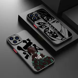Anime Demo Slayer Cool Tanjiro For iPhone Case 17 16 15 14 13 12 11 Pro Plus Samsung S21 S22 S23 S24 S25 A series Phone Shockproof Y2K Pink INS Cover Gift