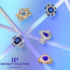 BP September Birthday Ring Collection “Unrevealed fizzable cube” Beautiful Sapphire Stone (lab created)
