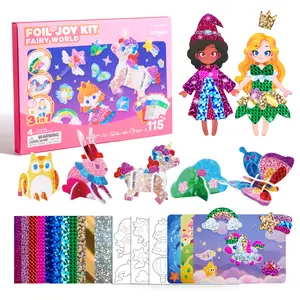 Jarmelo 3-in-1 Sparkling Sticker Set – 3D Puzzles, Magnetic Dress-Up Toy, Sticker Activity Storybook – Princess DIY Gift for Girls Easter Gifts