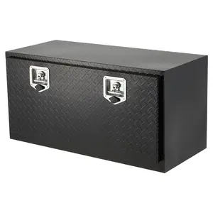 GARVEE Underbody Truck Box,36 Inch Pickup Storage Box, Aluminum Diamond Plate Tool Boxes with Handle and Keys, Heavy Duty Waterproof Trailer Storage Box with T-Handle Latch for Truck, Van, Trailer, Black