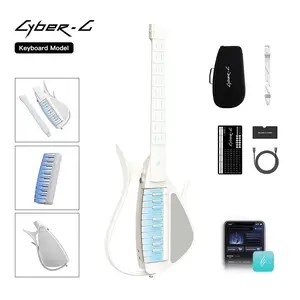 【Enya CYBER-G Stringless Smart Guitar】 Portable Foldable Travel Guitar with App-Controlled Chords, Hundreds of Instrument Sounds, Built-In Speaker & Drum Machine, Quick-Learn for Adults/Guitar Beginners Usb Audio Interface Audio Mixer Kit