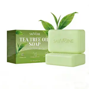 2pcs Tea Tree Soaps, Relief Soap Bar Infused with Tea Tree Oil, Natural Face & Body Soaps for Healthy Skin ,Gentle Exfoliating, Cleansing &Firms Skin Bar Soap, Essential Oil Soap, Body Care Products
