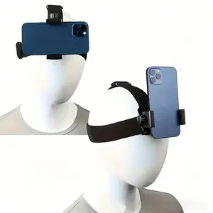 Metal Head-Mounted Phone Holder, Hands-Free Adjustable 360° Rotation Headband Mount, First-Person Perspective Vlogging Gear for Unboxing & Cooking Videos, Mobile Phone Accessory for Content Creators