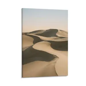 1pc Frameless Canvas Art, Printed Desert Sand Dunes Landscape, Minimalist Natural Design, Beige Tones, Modern Wall Decor for Home, Living Room, Bedroom, Office Decoration